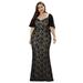 Ever-Pretty Maxi Chiffon Sleeve Long Evening Dress Formal Party Dress 00532 Black US20