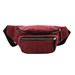 Mojoyce Vintage Corduroy Waist Pack Women Pouch Belt Chest Shoulder Bags (Red)