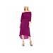 INC Womens Pink Solid 3/4 Sleeve Off Shoulder Tea-Length Blouson Dress Size XXL