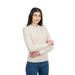 Irish Fisherman Sweater Ladies Crew Neck Soft Merino Wool Blend Jumper (Natural, Large)