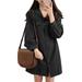 Women's Long Sleeve V Neck Solid Color Casual Blouses Dress Loose Button Up Tunic Dress