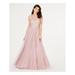 SAY YES TO THE DRESS Womens Pink Sleeveless Illusion Neckline Full-Length Fit + Flare Formal Dress Size 7