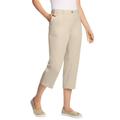 Woman Within Women's Plus Size Freedom Waist Chino Capri