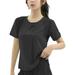 Activewear Fitness Yoga Tops Workout Open Back T-Shirts for Women Short Sleeve Lounge Blouse Tops Casual Baggy Workout Athletic Tee Tops