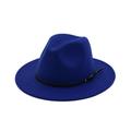 QunButy Hats for Men Women's Wool Felt Outback Hat Panama Hat Wide Brim Women Belt Buckle Fedora Hat
