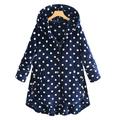 Alloet Women Polka Dot Long Sleeve Coat Hoody Plush Irregular Jacket