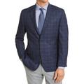 Mens Suit Jacket Long Windowpane Notch-Lapel 40