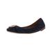 Tory Burch Womens Minnie Cap-Toe Ballet Leather Slip On Ballet Flats