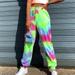 Women's Tie Dye Trousers Casual Loose High Waist Sports Comfortable Pants