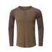 Seyurigaoka Men's Long Sleeve Slim Buttons Round Neck Casual Undershirts Tops