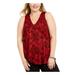 MICHAEL Michael Kors Womens Plus Floral Print V-neck Blouse