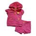 Infant Baby Girl Hot Pink Hoodie & Shorts Terrycloth Summer 2 Pc Set Newborn