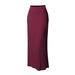 TANGNADE Women Lady's Solid High Waist Comfort Bodycon Stitching Long Maxi Skirt