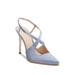 Pour La Victoire Cerry Satin Slingback High-Heel Pumps, Periwinkle (5.5, Periwinkle)