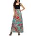 Avamo Women Boho Dress Long Maxi Dresses Casual Striped Floral Cami Sleeveless U neck Patchwork Loose Party Beach Sundress