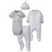 Gerber Baby Boy or Girl Gender Neutral Onesies Bodysuit, Sleep N Play Sleepers, Pants, & Cap Set, 4-Piece
