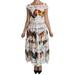 Dolce & Gabbana White Rooster Sheath Midi Cotton Dress