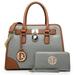 Dasein Women Handbags Top Handle Satchel Purse Shoulder Bag Briefcase Hobo Bag Set 2pcs