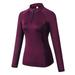 Clearance!Women Autumn Zipper Long Sleeve T-Shirt Sports Fitness Running Training Quick-Drying Clothes,Red,L