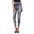 Jeggings for Women Denim Print Seamless High Waisted Elastic Leggings Skinny Distressed Pants