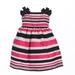 Sweet Kids Baby Girls Fuchsia Woven Striped Organza Special Occasion Dress 6-24M