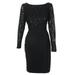 Lauren Ralph Lauren Black Long-Sleeve Sequin Panel Sheath Dress 4