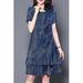 Women Printed Double Layer Shift Casual Dress