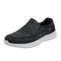 Bruno Marc Mens Slip On Loafers Casual Shoes Mesh Walking Shoes Fashion Sneakers Walk_Easy_01 Black/Grey Size 7.5