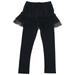 Big Girls' Stretchy Solid Footless Layered Tulle Leggings Skirt Pant Kids Black 9T (N60001C)