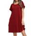 Women's Casual Crewneck Summer T Shirt Dress Loose Short Sleeve Tunic Dress Solid Color Dress