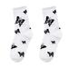 Winnereco 1 Pair Cotton Socks Unisex Soft Mid-calf Length Socks (White 2 Butterfly)