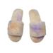 UKAP Women's Fashion Fluffy Slippers Ladies Faux Fur Open Toe Comfot Sandals Sliders