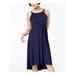 MAISON JULES Womens Blue Sleeveless Jewel Neck Above The Knee Empire Waist Dress Size: S