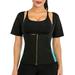 LELINTA Women Corset Shaper Gym Neoprene Vest Body Slimming Sports Sauna Suit Body Fat Burner,Waist Trimmer for Weight Loss with Front Zip/Black