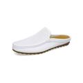 LUXUR Men's Casual Leather Walking Slippers Shoes Non-slip Home Indoor Slipper Loafer