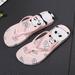 Factory wholesale cute cartoon pink leopard flip flops casual sandals and women's feet non-slip flat bottom beach shoes summer Panda 39