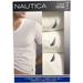 Nautica Mens 3-Pack Cotton V-Neck T-Shirt, Adult, White, S