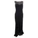 Betsy & Adam Women's Lace Ruffle High-Low Gown
