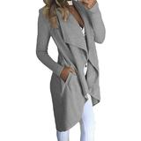 Ma&Baby Women Long Warm Jacket French Style Trench Waterfall Coat