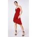 Nicole Miller Artelier RED Stretchy Matte Jersey Ruffle Dress, US Petite