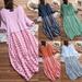 Women Maxi Dress Plus Size Beach Dress Polka Dot Loose Tops + Dress Summer Holiday Two Piece Dresses