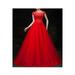 Junior Thin Round Neck Sleeveless Charming Embroidered Wedding Dress