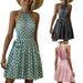 Womens Summer High Waist Sleeveless Dress Sexy Polka Dot Print Dress Suitable for Vacation