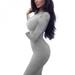 ZEROFEEL Hot Sale women Package Hip Dress Bandage Dress High Waist Slim Solid Gray Casual Dress