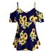 Plus Size Women Sunflower Printed Camis Short Sleeve Ruffles Cold Shouder Blouse joybuy_Lighthian