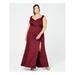 EMERALD SUNDAE Womens Burgundy Sleeveless V Neck Maxi Sheath Formal Dress Size 1X