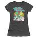 Trevco HBRO252-JS-1 My Little Pony Retro & Chillin with My Ponies-Short Sleeve Juniors Sheer T-Shirt, Charcoal - Small