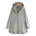 Alloet Women Warm Polka Dot Long Sleeve Coat Hoody Plush Irregular Jacket