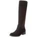 Nine West Women's Partay Riding Boot,Black/Black Suede,10 M US