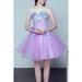 Junior Fashionable Floral Decoration Charming Short Skirt Evening Dress